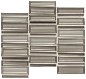 Daltile Cascading Waters Silver Surge Random Straight Stacked 1x4 Glass Mosaic Tile