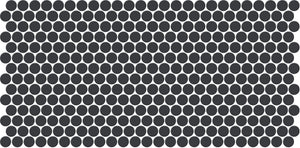 Daltile Keystones Black/Ebony Penny Rounds Matte Mosaic Tile