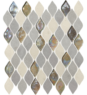 Daltile Decorative Accents Gris Et Blanc Raindrop 1x2 Straight Edge Mix Mosaic Natural Stone Tile