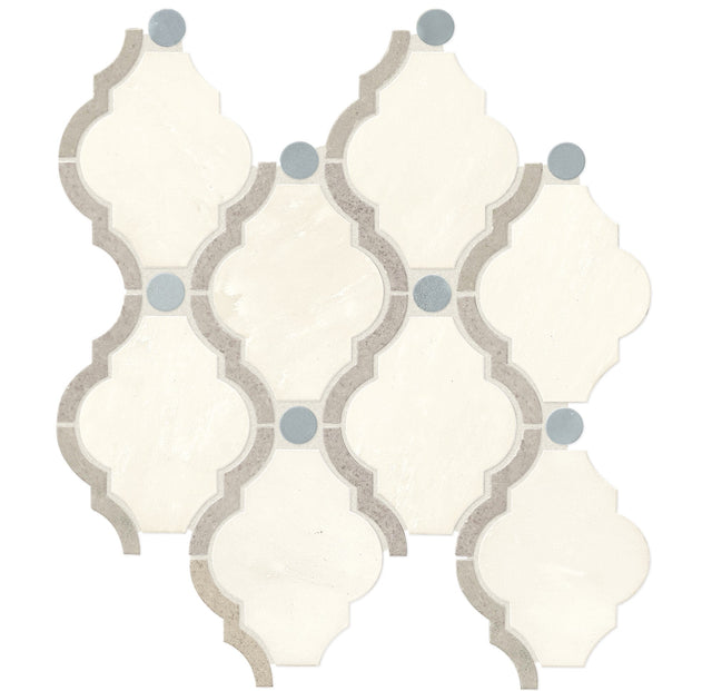 Daltile Decorative Accents Empyrean Ice Blend Baroque Straight Edge Polished Mosaic Natural Stone Tile