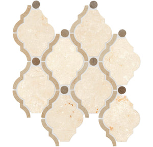 Daltile Decorative Accents Latte Blend Baroque Straight Edge Polished Mosaic Natural Stone Tile