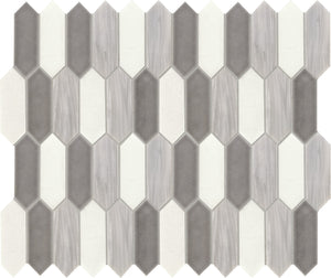 Daltile Fonte Nautical Grey Blend Picket 2x6 Straight Edge Mix Mosaic Natural Stone Tile