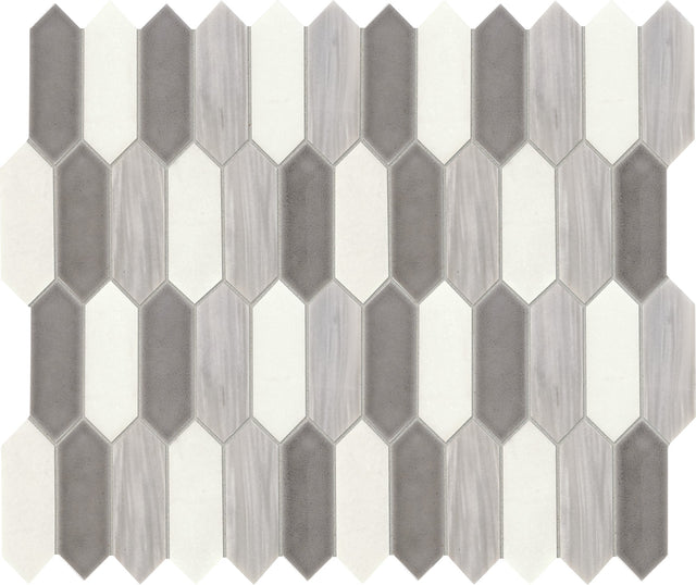 Daltile Fonte Nautical Grey Blend Picket 2x6 Straight Edge Mix Mosaic Natural Stone Tile