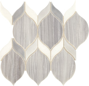 Daltile Fonte Nautical Grey Blend Double Leaf Straight Edge Mix Mosaic Natural Stone Tile