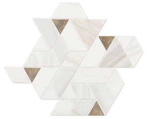 Daltile Pietra Divina Calacatta Dolomiti Gray Blend Spectrum Straight Edge Polished Mosaic Natural Stone Tile