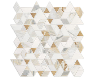 Daltile Pietra Divina Namaste Gold Blend Spectrum Straight Edge Polished Mosaic Natural Stone Tile