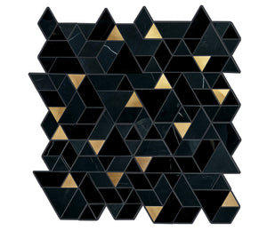 Daltile Pietra Divina Nero Marquina Black Blend Spectrum Straight Edge Polished Mosaic Natural Stone Tile