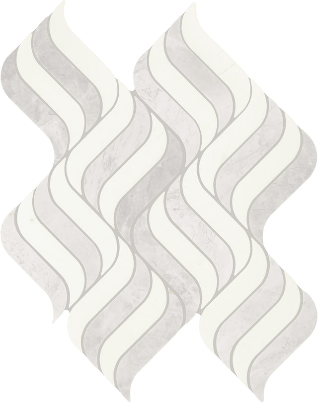 Daltile Eclessia Marble Cristallo Blend Wave Polished Mosaic Natural Stone Tile