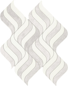 Daltile Eclessia Marble Cristallo Blend Wave Polished Mosaic Natural Stone Tile