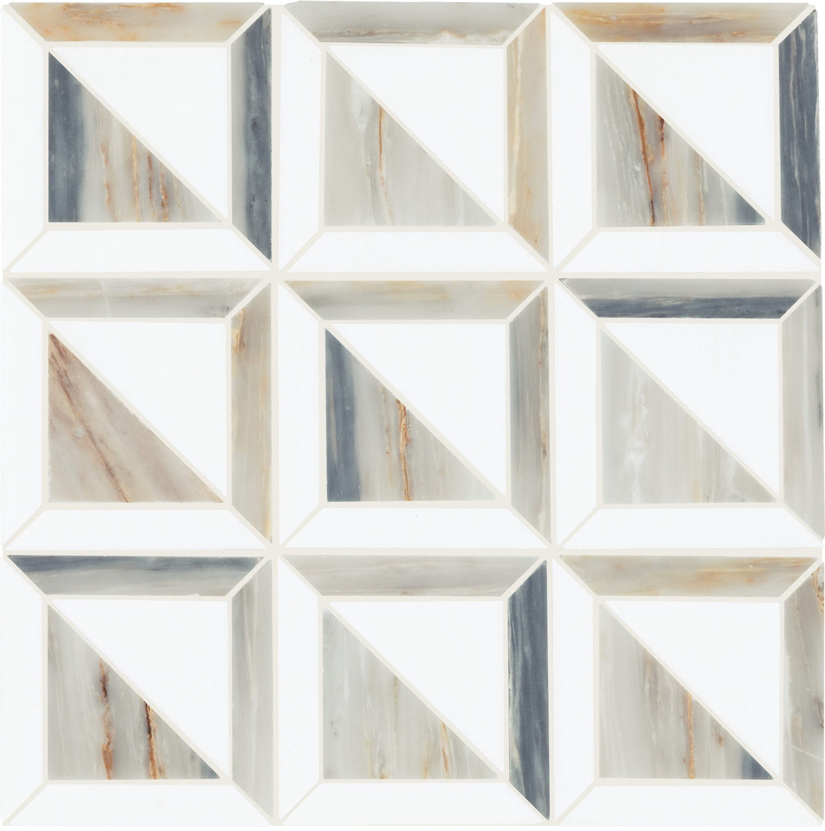 Daltile Gamma Azure Blend Window Polished Mosaic Natural Stone Tile