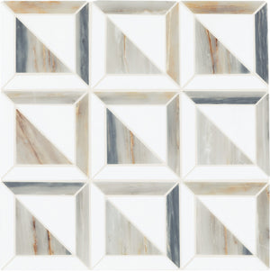 Daltile Gamma Azure Blend Window Polished Mosaic Natural Stone Tile
