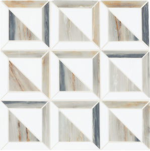 Daltile Gamma Azure Blend Window Polished Mosaic Natural Stone Tile