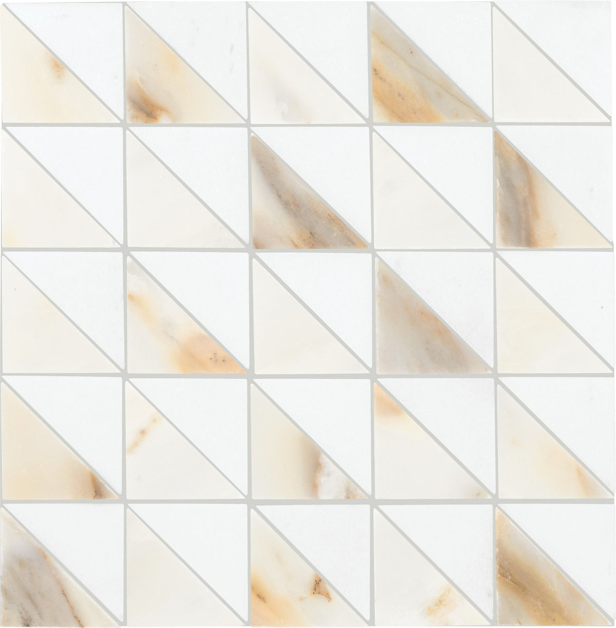 Daltile Gamma Bella Blend Triangle Honed Mosaic Natural Stone Tile