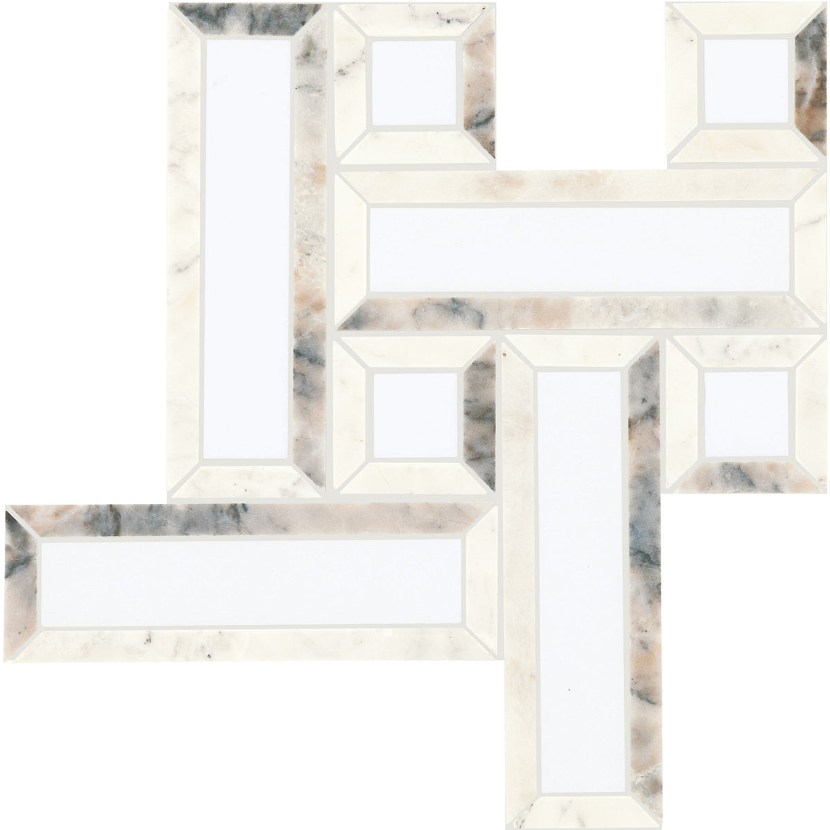 Daltile Gamma Illusive Blend Basketweave 2 1/4 Polished Mosaic Natural Stone Tile