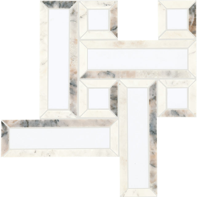 Daltile Gamma Illusive Blend Basketweave 2 1/4 Polished Mosaic Natural Stone Tile