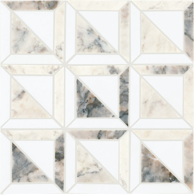 Daltile Gamma Illusive Blend Window Polished Mosaic Natural Stone Tile