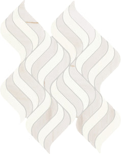 Daltile Eclessia Marble Pacifica Blend Wave Polished Mosaic Natural Stone Tile