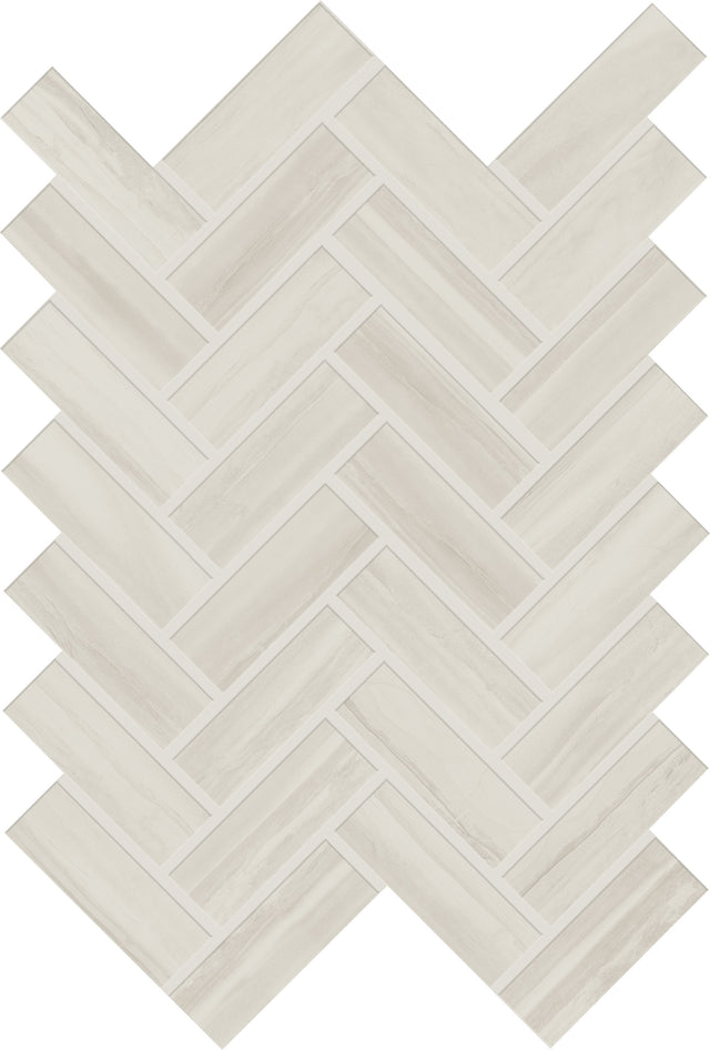 Daltile Prime White Herringbone 1x3 Matte Mosaic Tile