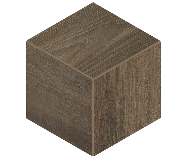 Daltile Emerson Wood Hickory Pecan 3D Cube 12x12 Microban Matte Mosaic Tile