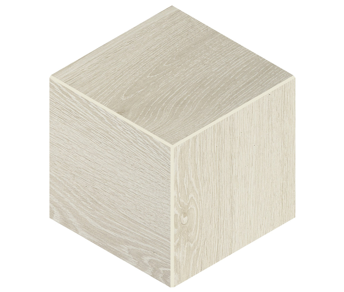 Daltile Emerson Wood Ash White 3D Cube 12x12 Microban Matte Mosaic Tile