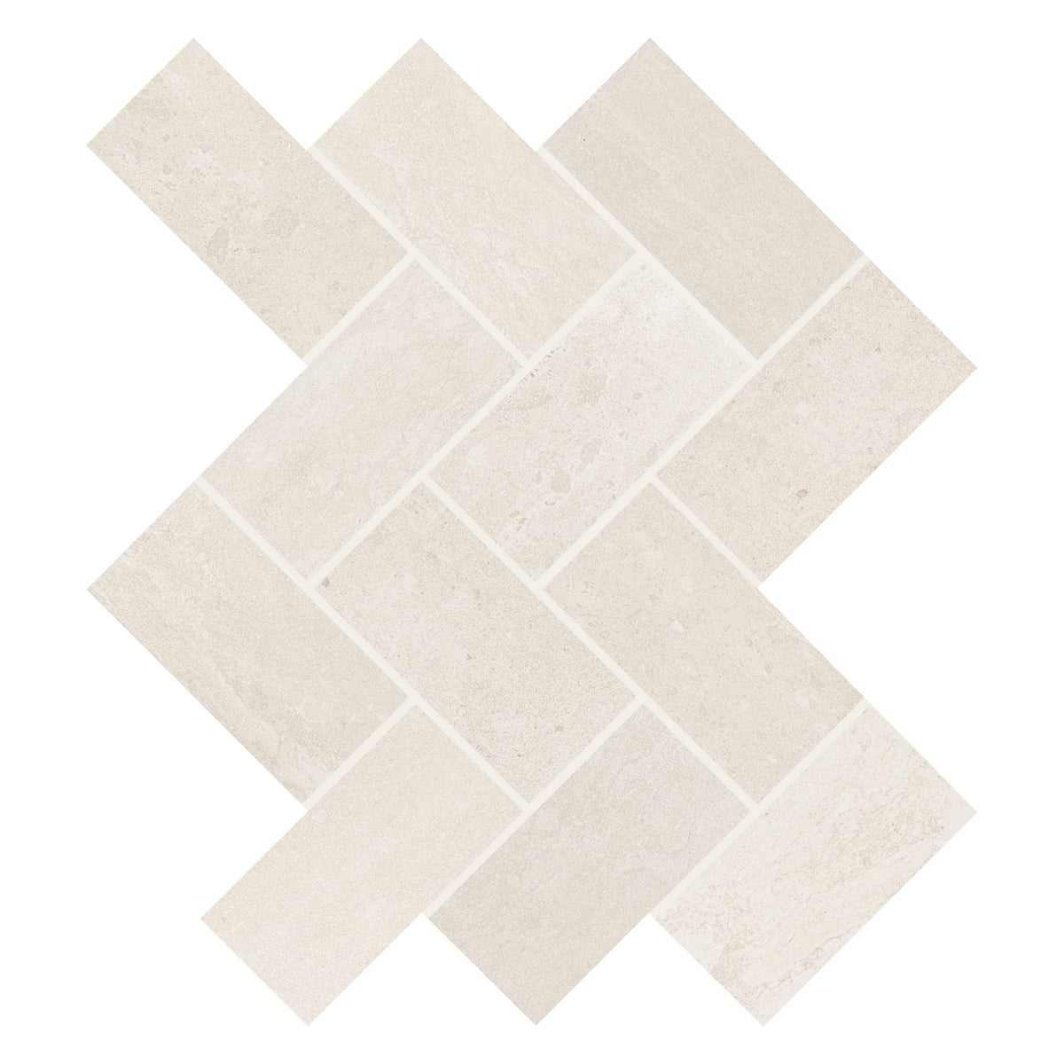 Daltile Advantage Aria White Herringbone 2x4 Matte Mosaic Tile