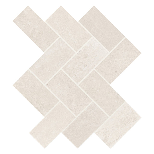 Daltile Advantage Aria White Herringbone 2x4 Matte Mosaic Tile