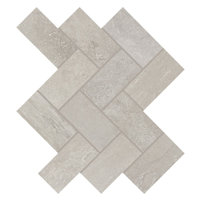 Daltile Advantage Trumpet Grey Herringbone 2x4 Matte Mosaic Tile