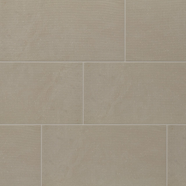 Daltile Exposition Greige Rectangle 12x24 Woven Textured Floor Tile