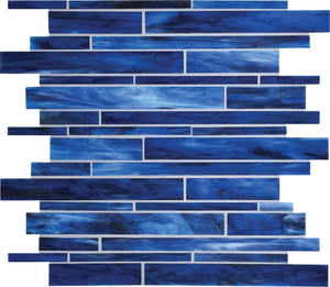 Daltile Serenade Memphis Blues Random Interlocking Glass Mosaic Tile