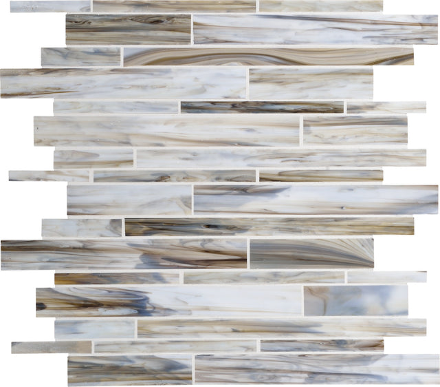 Daltile Serenade Surf Rock Random Interlocking Glass Mosaic Tile