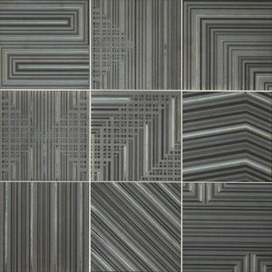 Daltile Geometric Fusion Graphite Square 8x8 Mixed Floor Tile