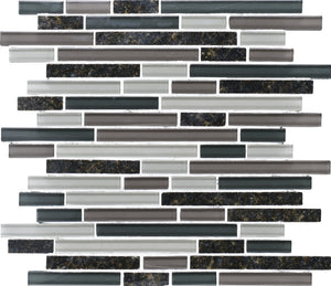 Daltile Granite Radiance Ubatuba Blend Random Linear 5/8 Mixed Mosaic Tile