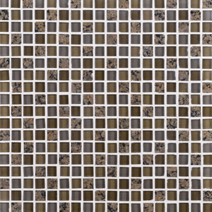 Daltile Granite Radiance Tropical Brown Blend Straight Joint 5/8x5/8 Mixed Mosaic Tile