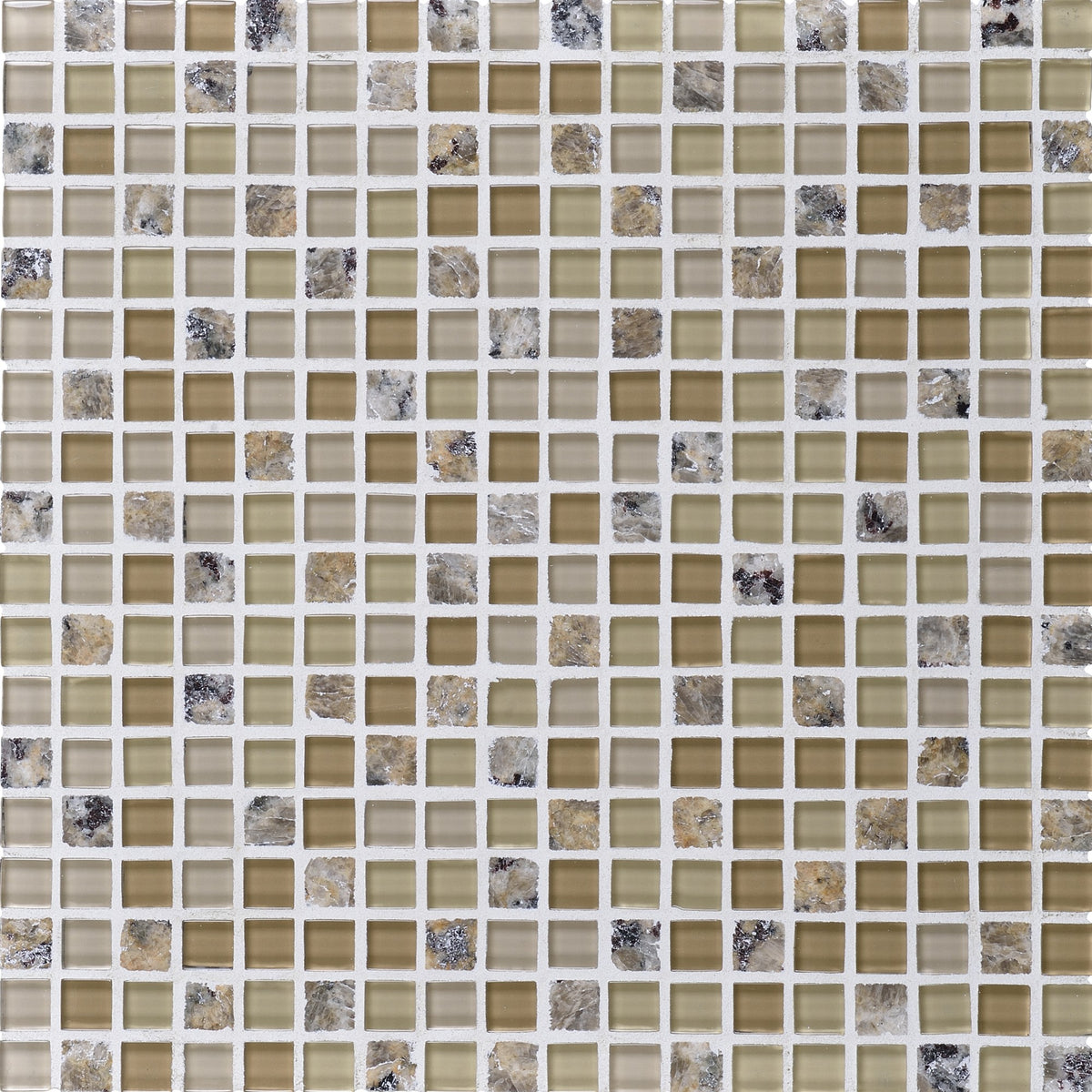 Daltile Granite Radiance New Venetian Gold Blend Straight Joint 5/8x5/8 Mixed Mosaic Tile