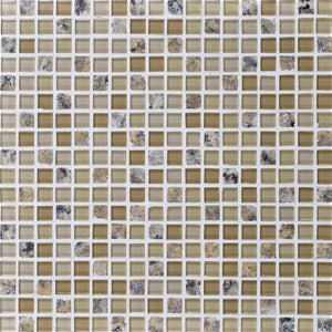 Daltile Granite Radiance New Venetian Gold Blend Straight Joint 5/8x5/8 Mixed Mosaic Tile