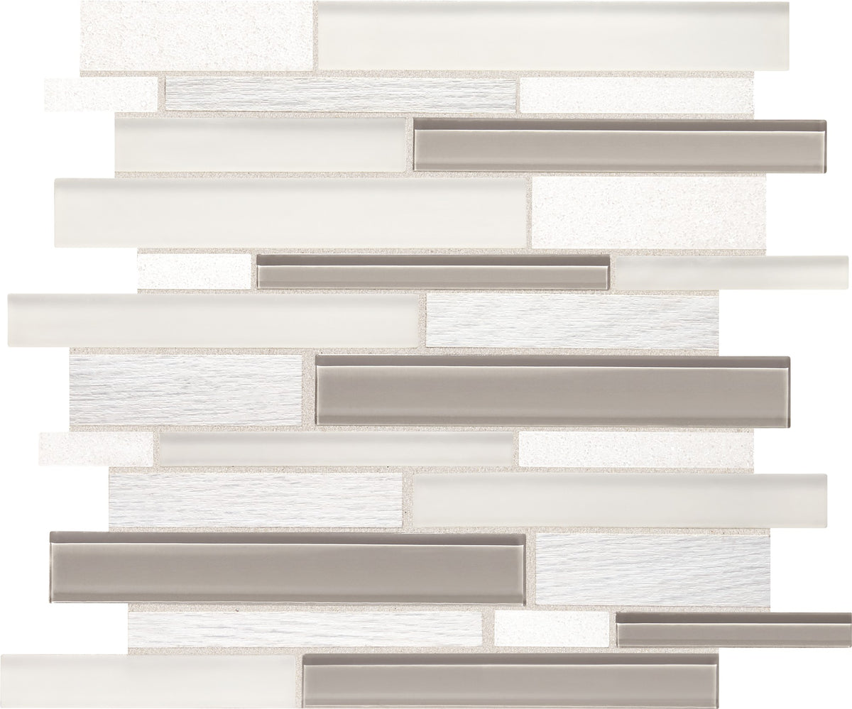 Daltile Idyllic Blends Tranquil Snow Random Linear 1 Mixed Mosaic Tile