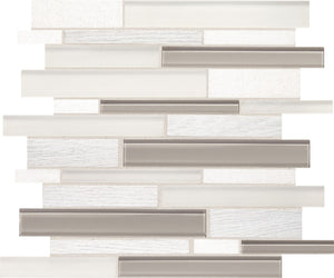 Daltile Idyllic Blends Tranquil Snow Random Linear 1 Mixed Mosaic Tile