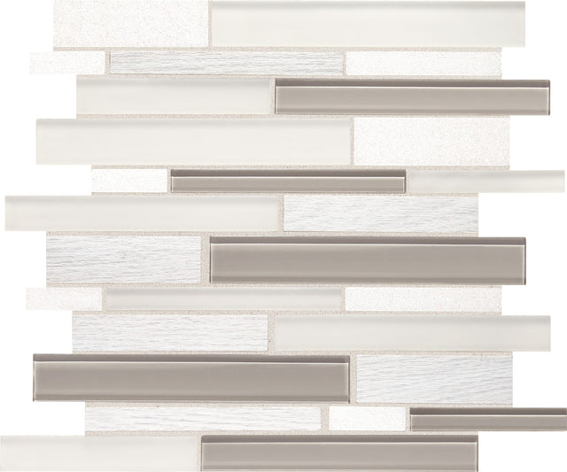 Daltile Idyllic Blends Tranquil Snow Random Linear 1 Mixed Mosaic Tile