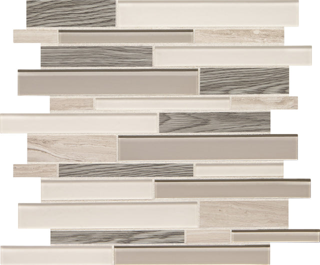 Daltile Idyllic Blends Serene Storm Random Linear 1 Mixed Mosaic Tile