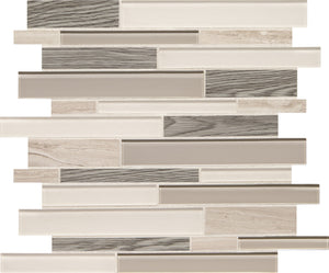 Daltile Idyllic Blends Serene Storm Random Linear 1 Mixed Mosaic Tile