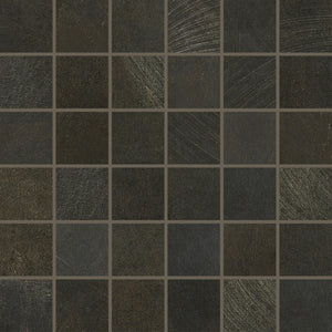 Daltile Ironcraft Sable Black Straight Joint 2x2 Matte Mosaic Tile