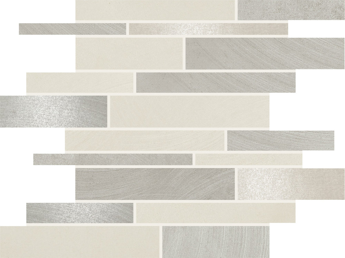 Daltile Ironcraft Phoshor Grey Blend Random Interlocking Mixed Mosaic Tile