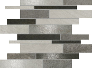 Daltile Ironcraft Grey Black Blend Random Interlocking Mixed Mosaic Tile