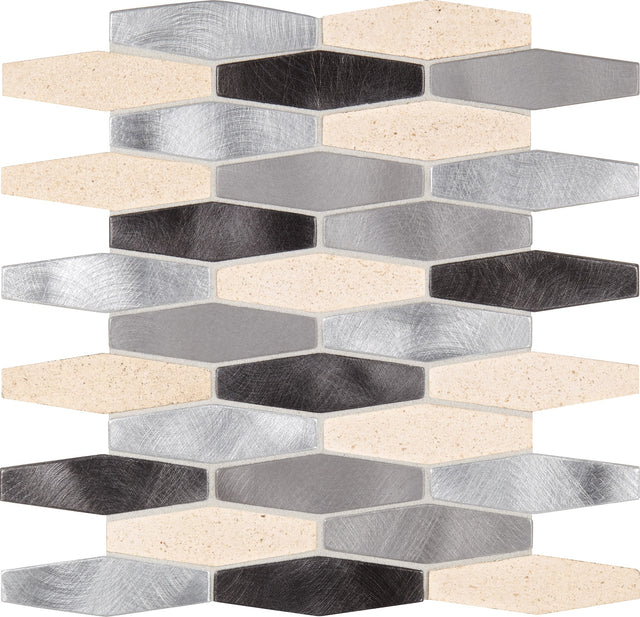 Daltile Infinite Mirage Timeless Illusion Stretched Hexagon 1x4 Mixed Mosaic Tile