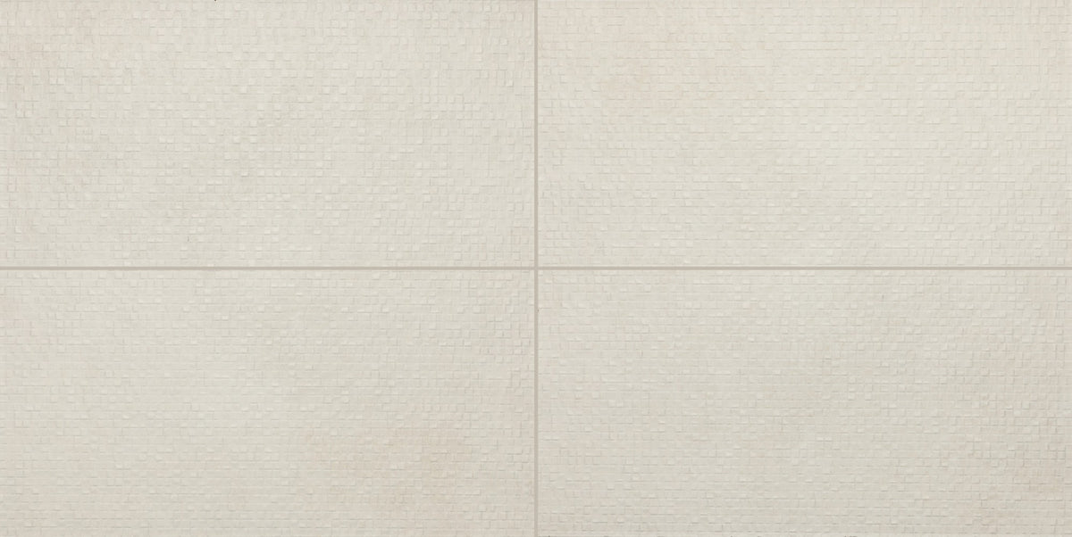 Daltile Indoterra White Desert Rectangle 12x24 Woven Textured Floor Tile