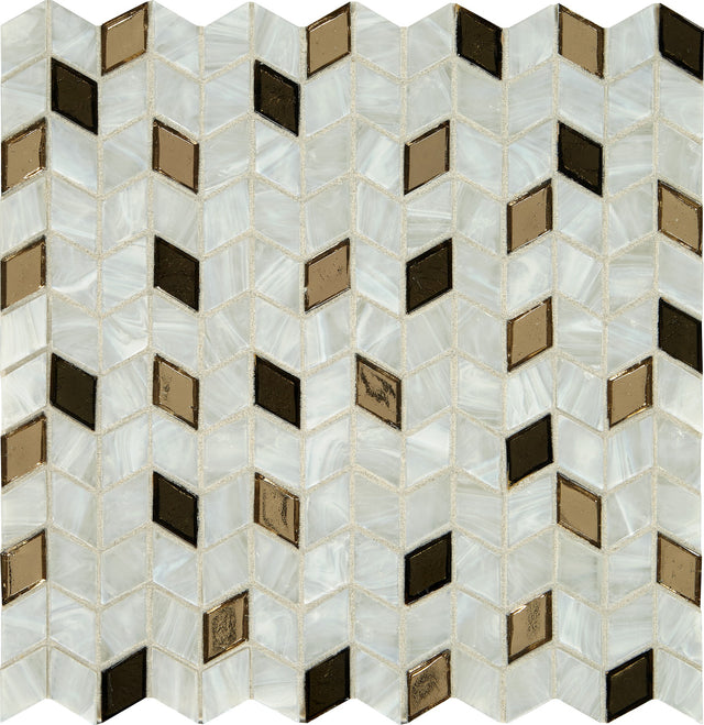 Daltile Interstellar Gold Rush Diamond 1x1 Glass Mosaic Tile