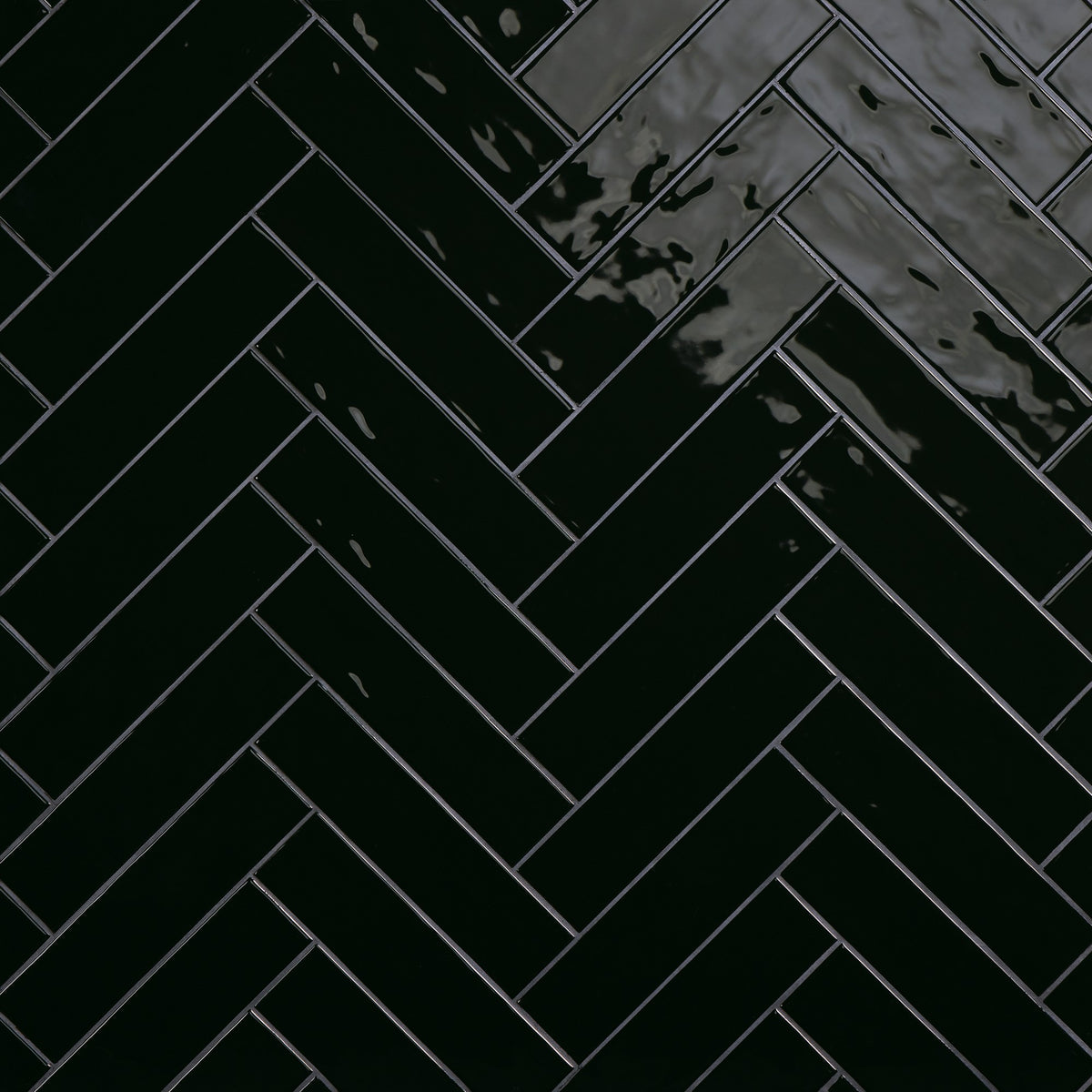 Daltile Stagecraft Black Rectangle 3x12 Undulated Glossy Wall Tile
