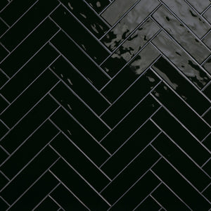Daltile Stagecraft Black Rectangle 3x12 Undulated Glossy Wall Tile