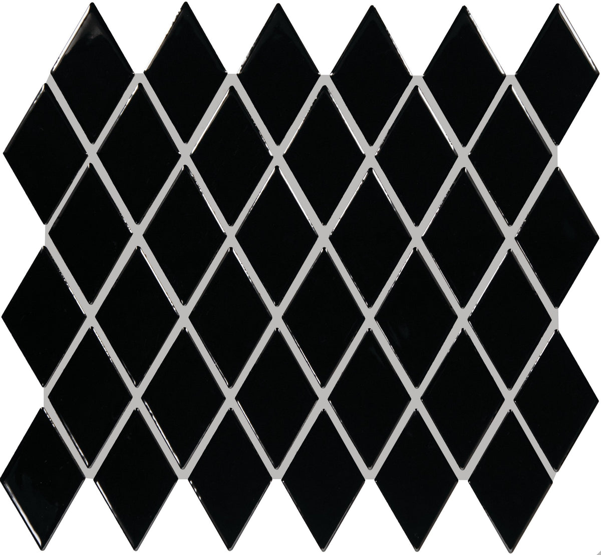 Daltile Color Wheel Retro Black Harlequin 2x3 Glossy Mosaic Tile