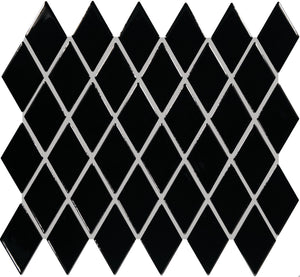 Daltile Color Wheel Retro Black Harlequin 2x3 Glossy Mosaic Tile